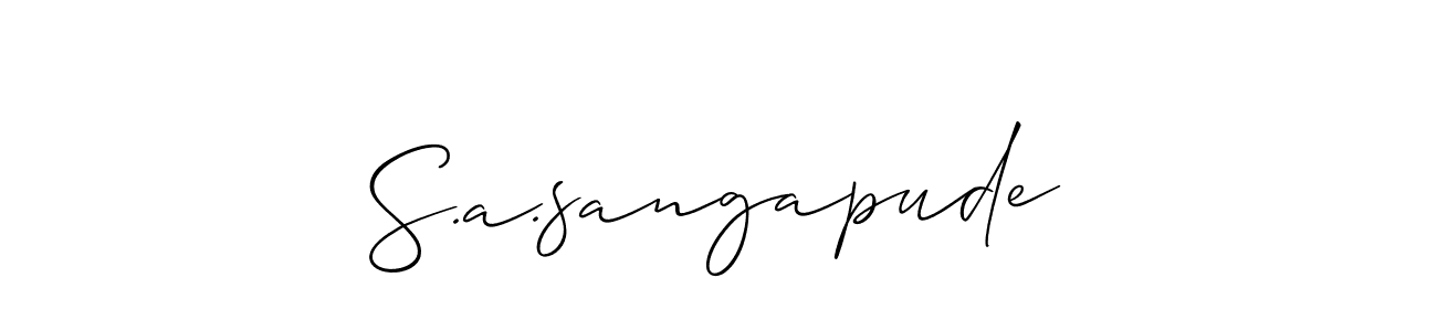 Allison_Script is a professional signature style that is perfect for those who want to add a touch of class to their signature. It is also a great choice for those who want to make their signature more unique. Get S.a.sangapude name to fancy signature for free. S.a.sangapude signature style 2 images and pictures png