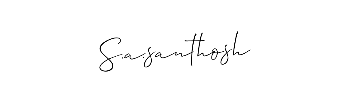 Also You can easily find your signature by using the search form. We will create S.a.santhosh name handwritten signature images for you free of cost using Allison_Script sign style. S.a.santhosh signature style 2 images and pictures png