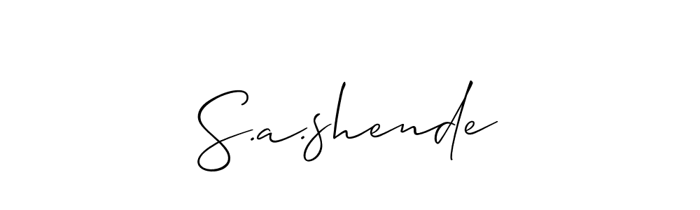 Use a signature maker to create a handwritten signature online. With this signature software, you can design (Allison_Script) your own signature for name S.a.shende. S.a.shende signature style 2 images and pictures png