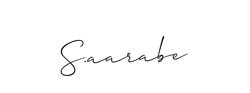 Allison_Script is a professional signature style that is perfect for those who want to add a touch of class to their signature. It is also a great choice for those who want to make their signature more unique. Get S.aarabe name to fancy signature for free. S.aarabe signature style 2 images and pictures png