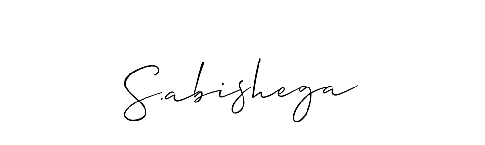 Also we have S.abishega name is the best signature style. Create professional handwritten signature collection using Allison_Script autograph style. S.abishega signature style 2 images and pictures png