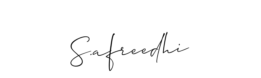 How to make S.afreedhi name signature. Use Allison_Script style for creating short signs online. This is the latest handwritten sign. S.afreedhi signature style 2 images and pictures png