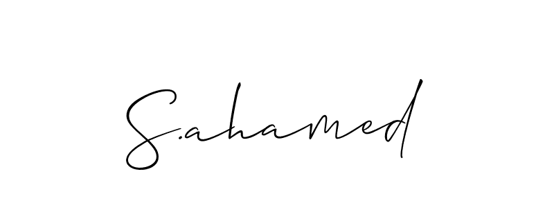 The best way (Allison_Script) to make a short signature is to pick only two or three words in your name. The name S.ahamed include a total of six letters. For converting this name. S.ahamed signature style 2 images and pictures png