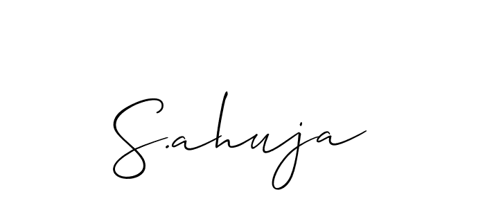 Design your own signature with our free online signature maker. With this signature software, you can create a handwritten (Allison_Script) signature for name S.ahuja. S.ahuja signature style 2 images and pictures png