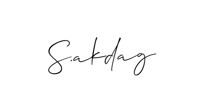 Allison_Script is a professional signature style that is perfect for those who want to add a touch of class to their signature. It is also a great choice for those who want to make their signature more unique. Get S.akdag name to fancy signature for free. S.akdag signature style 2 images and pictures png