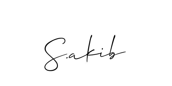 if you are searching for the best signature style for your name S.akib. so please give up your signature search. here we have designed multiple signature styles  using Allison_Script. S.akib signature style 2 images and pictures png