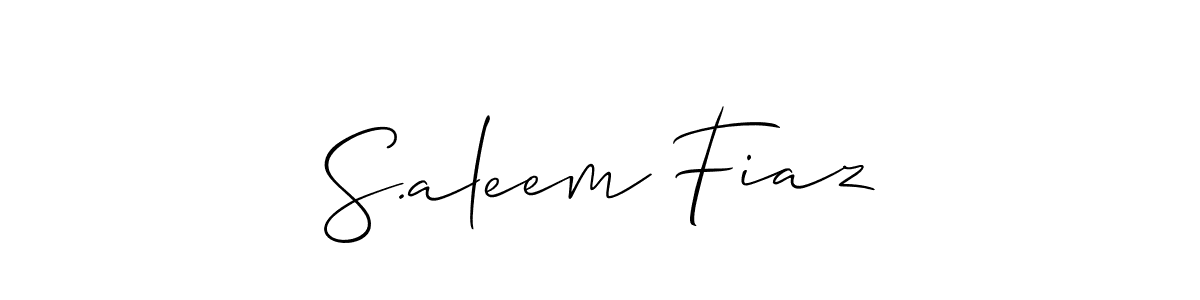 Design your own signature with our free online signature maker. With this signature software, you can create a handwritten (Allison_Script) signature for name S.aleem Fiaz. S.aleem Fiaz signature style 2 images and pictures png