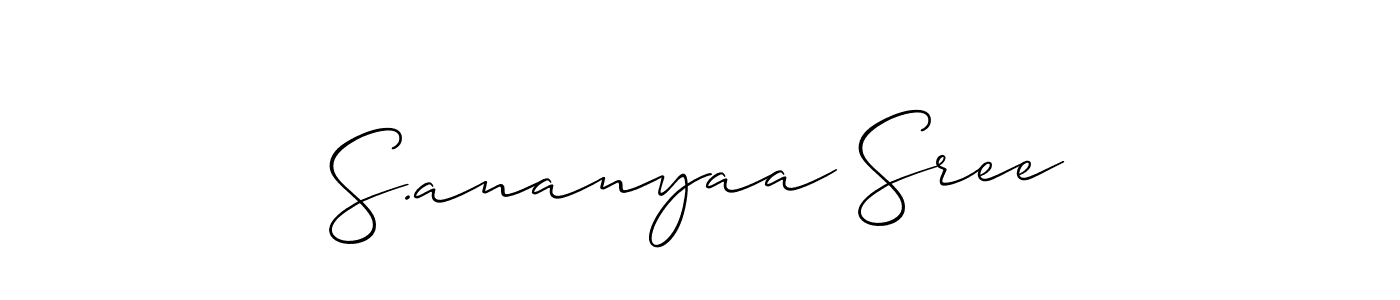 Make a short S.ananyaa Sree signature style. Manage your documents anywhere anytime using Allison_Script. Create and add eSignatures, submit forms, share and send files easily. S.ananyaa Sree signature style 2 images and pictures png