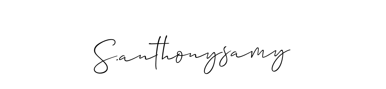 The best way (Allison_Script) to make a short signature is to pick only two or three words in your name. The name S.anthonysamy include a total of six letters. For converting this name. S.anthonysamy signature style 2 images and pictures png