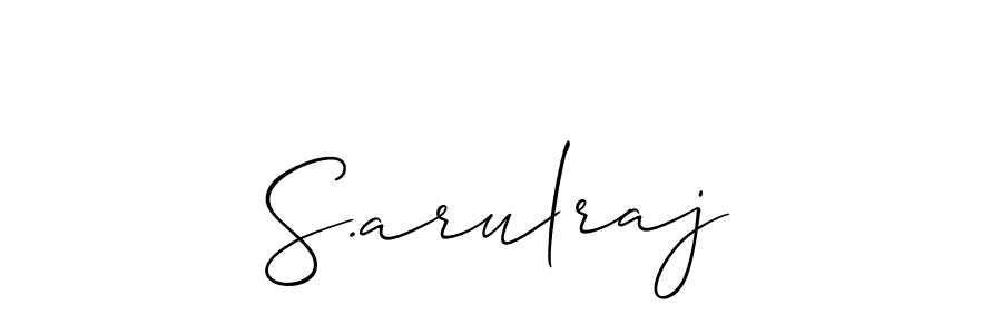 Design your own signature with our free online signature maker. With this signature software, you can create a handwritten (Allison_Script) signature for name S.arulraj. S.arulraj signature style 2 images and pictures png