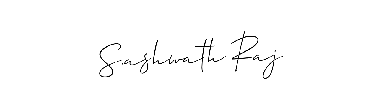 Make a beautiful signature design for name S.ashwath Raj. With this signature (Allison_Script) style, you can create a handwritten signature for free. S.ashwath Raj signature style 2 images and pictures png