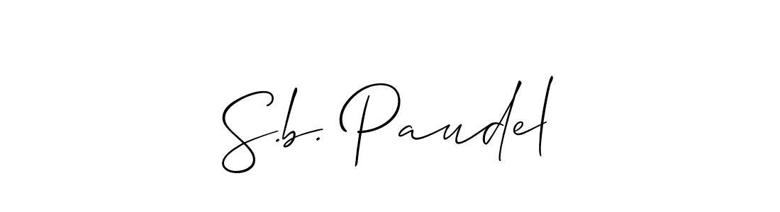 How to make S.b. Paudel name signature. Use Allison_Script style for creating short signs online. This is the latest handwritten sign. S.b. Paudel signature style 2 images and pictures png
