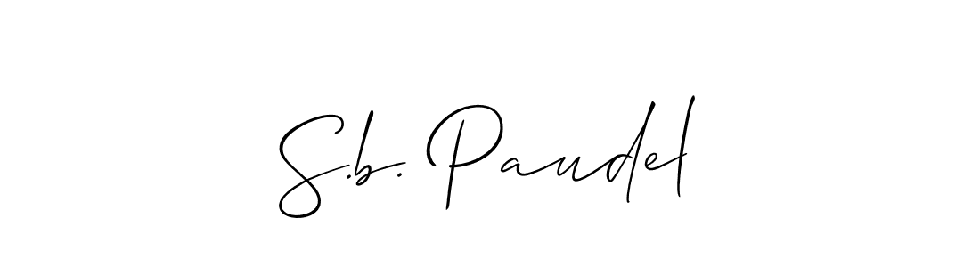 Design your own signature with our free online signature maker. With this signature software, you can create a handwritten (Allison_Script) signature for name S.b. Paudel. S.b. Paudel signature style 2 images and pictures png