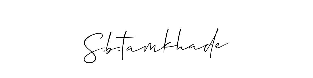 How to make S.b.tamkhade name signature. Use Allison_Script style for creating short signs online. This is the latest handwritten sign. S.b.tamkhade signature style 2 images and pictures png