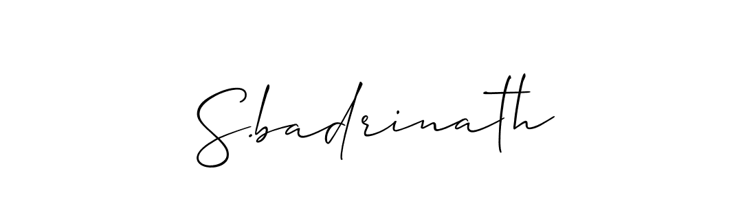 Make a beautiful signature design for name S.badrinath. With this signature (Allison_Script) style, you can create a handwritten signature for free. S.badrinath signature style 2 images and pictures png