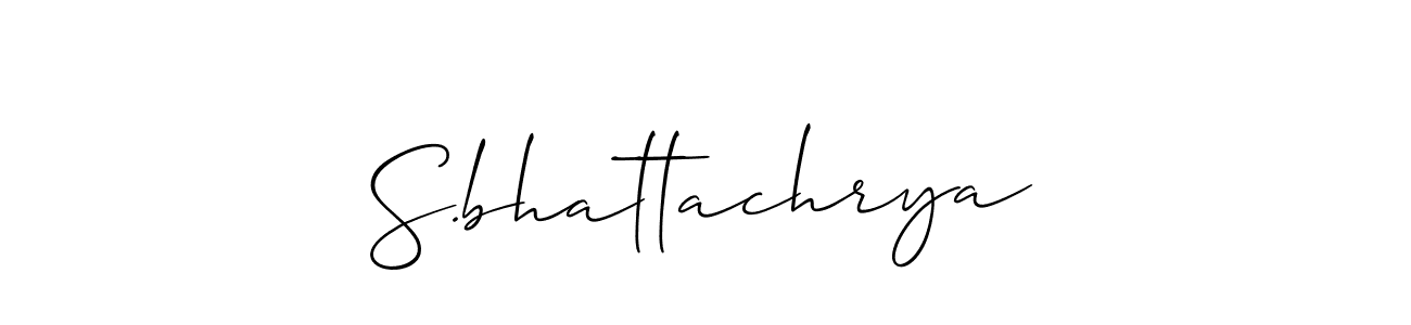 The best way (Allison_Script) to make a short signature is to pick only two or three words in your name. The name S.bhattachrya include a total of six letters. For converting this name. S.bhattachrya signature style 2 images and pictures png