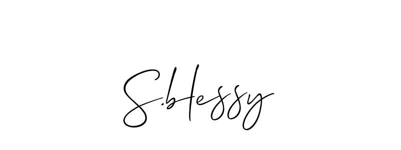 S.blessy stylish signature style. Best Handwritten Sign (Allison_Script) for my name. Handwritten Signature Collection Ideas for my name S.blessy. S.blessy signature style 2 images and pictures png