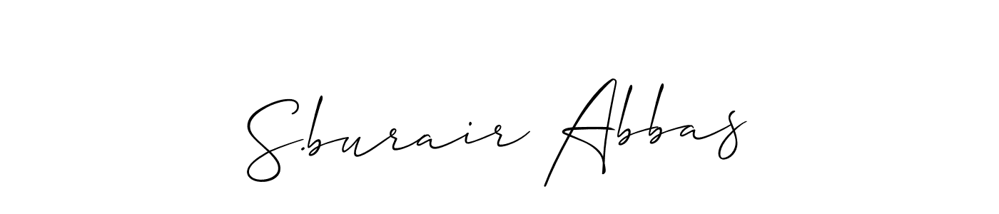 Make a beautiful signature design for name S.burair Abbas. With this signature (Allison_Script) style, you can create a handwritten signature for free. S.burair Abbas signature style 2 images and pictures png