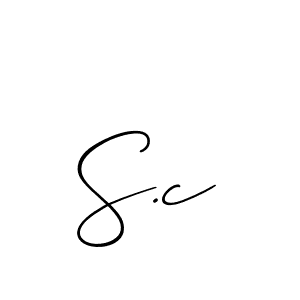 Make a beautiful signature design for name S.c. With this signature (Allison_Script) style, you can create a handwritten signature for free. S.c signature style 2 images and pictures png