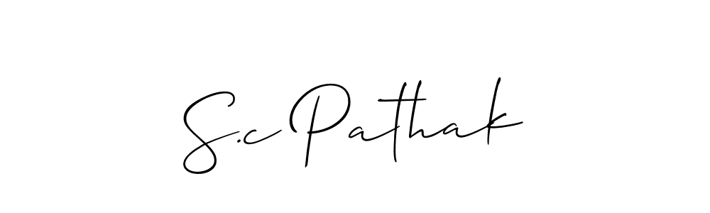 How to Draw S.c Pathak signature style? Allison_Script is a latest design signature styles for name S.c Pathak. S.c Pathak signature style 2 images and pictures png