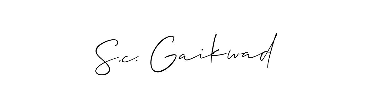 Also You can easily find your signature by using the search form. We will create S.c. Gaikwad name handwritten signature images for you free of cost using Allison_Script sign style. S.c. Gaikwad signature style 2 images and pictures png