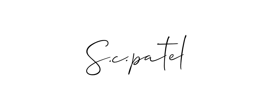 Allison_Script is a professional signature style that is perfect for those who want to add a touch of class to their signature. It is also a great choice for those who want to make their signature more unique. Get S.c.patel name to fancy signature for free. S.c.patel signature style 2 images and pictures png