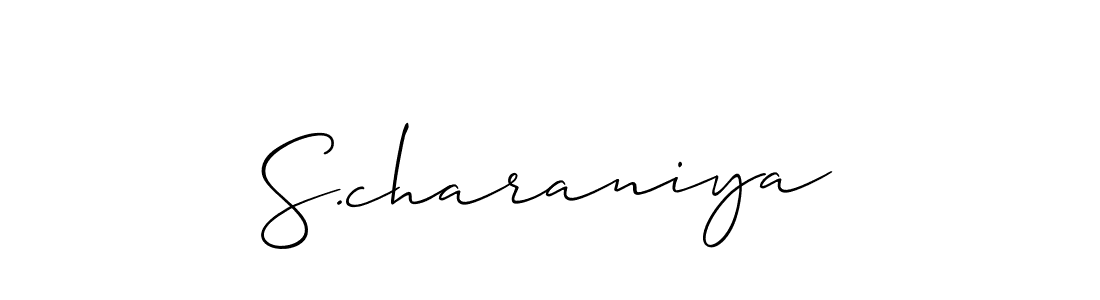 if you are searching for the best signature style for your name S.charaniya. so please give up your signature search. here we have designed multiple signature styles  using Allison_Script. S.charaniya signature style 2 images and pictures png