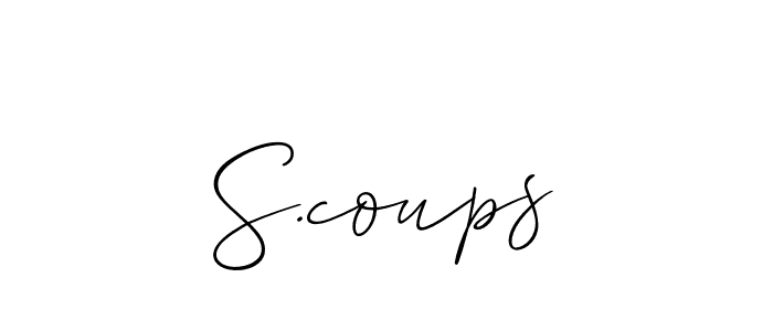 Use a signature maker to create a handwritten signature online. With this signature software, you can design (Allison_Script) your own signature for name S.coups. S.coups signature style 2 images and pictures png