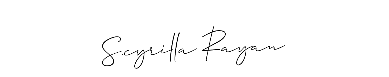 It looks lik you need a new signature style for name S.cyrilla Rayan. Design unique handwritten (Allison_Script) signature with our free signature maker in just a few clicks. S.cyrilla Rayan signature style 2 images and pictures png