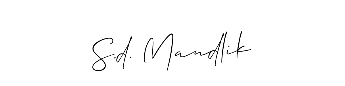 Create a beautiful signature design for name S.d. Mandlik. With this signature (Allison_Script) fonts, you can make a handwritten signature for free. S.d. Mandlik signature style 2 images and pictures png