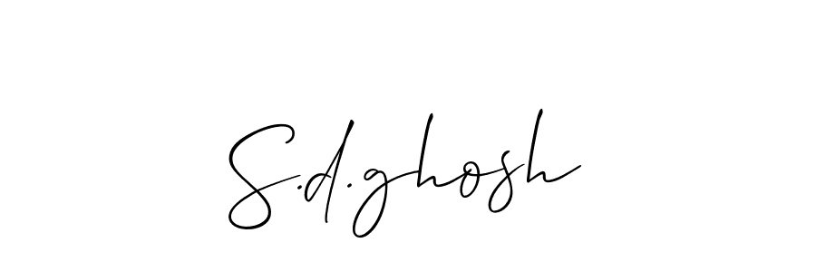 The best way (Allison_Script) to make a short signature is to pick only two or three words in your name. The name S.d.ghosh include a total of six letters. For converting this name. S.d.ghosh signature style 2 images and pictures png