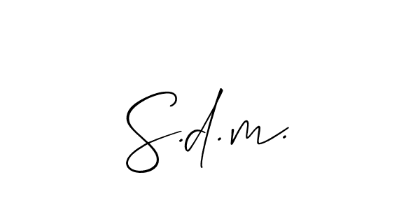 Also You can easily find your signature by using the search form. We will create S.d.m. name handwritten signature images for you free of cost using Allison_Script sign style. S.d.m. signature style 2 images and pictures png