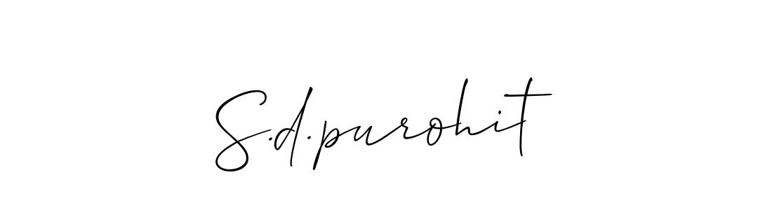 Make a beautiful signature design for name S.d.purohit. With this signature (Allison_Script) style, you can create a handwritten signature for free. S.d.purohit signature style 2 images and pictures png