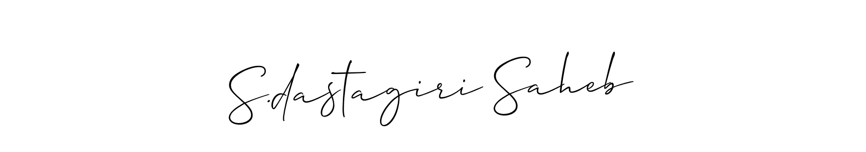 It looks lik you need a new signature style for name S.dastagiri Saheb. Design unique handwritten (Allison_Script) signature with our free signature maker in just a few clicks. S.dastagiri Saheb signature style 2 images and pictures png