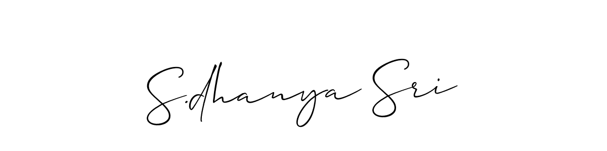 Make a short S.dhanya Sri signature style. Manage your documents anywhere anytime using Allison_Script. Create and add eSignatures, submit forms, share and send files easily. S.dhanya Sri signature style 2 images and pictures png