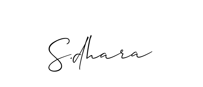 Allison_Script is a professional signature style that is perfect for those who want to add a touch of class to their signature. It is also a great choice for those who want to make their signature more unique. Get S.dhara name to fancy signature for free. S.dhara signature style 2 images and pictures png