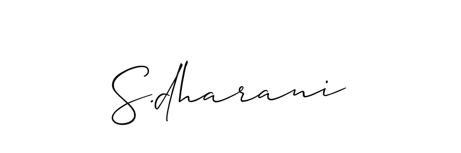 How to make S.dharani name signature. Use Allison_Script style for creating short signs online. This is the latest handwritten sign. S.dharani signature style 2 images and pictures png