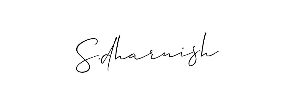 Use a signature maker to create a handwritten signature online. With this signature software, you can design (Allison_Script) your own signature for name S.dharnish. S.dharnish signature style 2 images and pictures png
