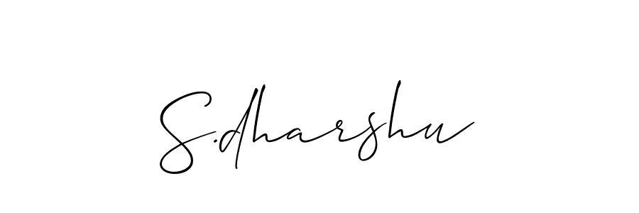 The best way (Allison_Script) to make a short signature is to pick only two or three words in your name. The name S.dharshu include a total of six letters. For converting this name. S.dharshu signature style 2 images and pictures png