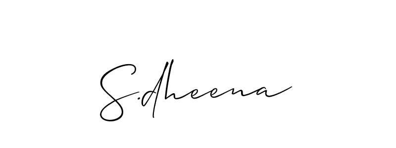 How to make S.dheena name signature. Use Allison_Script style for creating short signs online. This is the latest handwritten sign. S.dheena signature style 2 images and pictures png