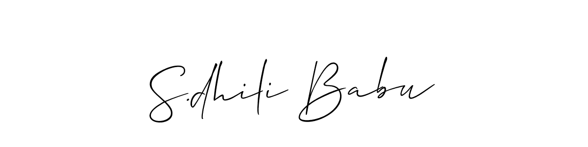 You should practise on your own different ways (Allison_Script) to write your name (S.dhili Babu) in signature. don't let someone else do it for you. S.dhili Babu signature style 2 images and pictures png