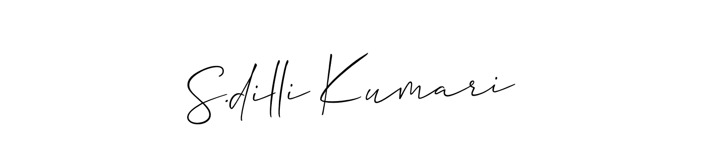 This is the best signature style for the S.dilli Kumari name. Also you like these signature font (Allison_Script). Mix name signature. S.dilli Kumari signature style 2 images and pictures png