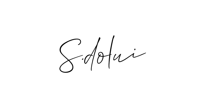 You can use this online signature creator to create a handwritten signature for the name S.dolui. This is the best online autograph maker. S.dolui signature style 2 images and pictures png