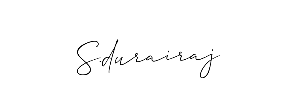 The best way (Allison_Script) to make a short signature is to pick only two or three words in your name. The name S.durairaj include a total of six letters. For converting this name. S.durairaj signature style 2 images and pictures png