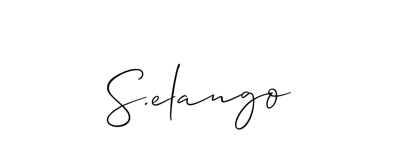 Use a signature maker to create a handwritten signature online. With this signature software, you can design (Allison_Script) your own signature for name S.elango. S.elango signature style 2 images and pictures png