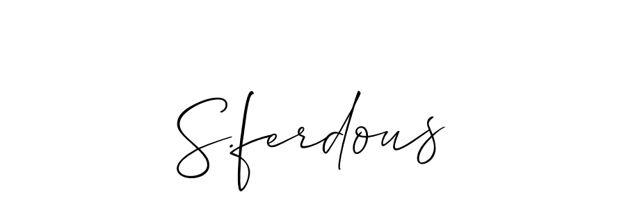 Also You can easily find your signature by using the search form. We will create S.ferdous name handwritten signature images for you free of cost using Allison_Script sign style. S.ferdous signature style 2 images and pictures png