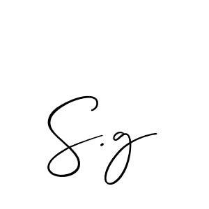 How to make S.g signature? Allison_Script is a professional autograph style. Create handwritten signature for S.g name. S.g signature style 2 images and pictures png