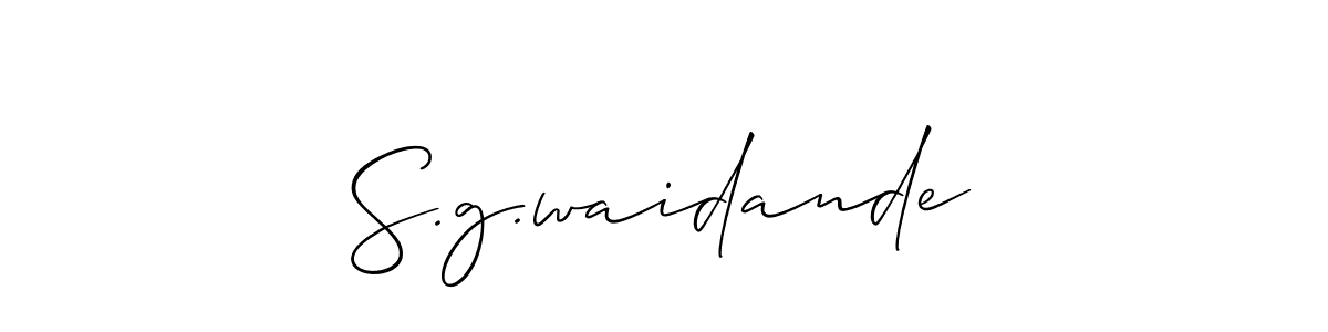 Design your own signature with our free online signature maker. With this signature software, you can create a handwritten (Allison_Script) signature for name S.g.waidande. S.g.waidande signature style 2 images and pictures png