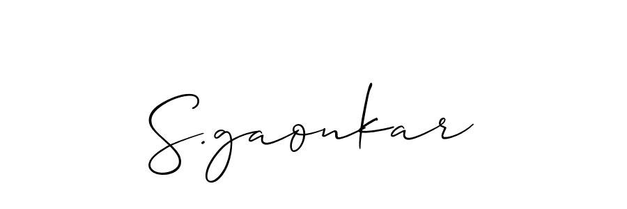 Use a signature maker to create a handwritten signature online. With this signature software, you can design (Allison_Script) your own signature for name S.gaonkar. S.gaonkar signature style 2 images and pictures png