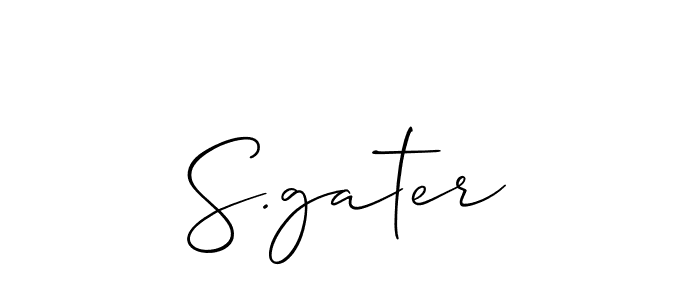 Similarly Allison_Script is the best handwritten signature design. Signature creator online .You can use it as an online autograph creator for name S.gater. S.gater signature style 2 images and pictures png